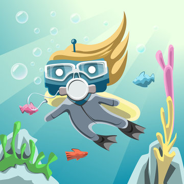 Robot Diver underwater