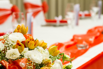 flowers for decoration - wedding table set