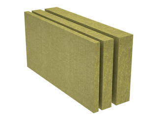 High-quality rendering stack of insulation from stone wool isolated on a white background