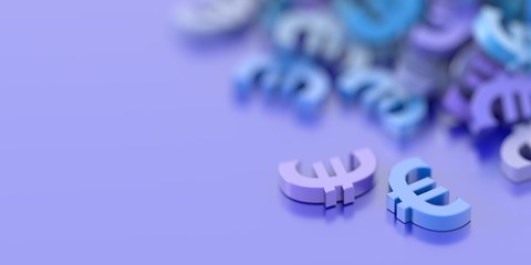 Euro money background, original 3d illustration