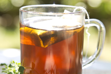 cup of tea in the field