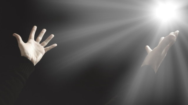 Religion hands light rays