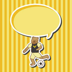 Animals play football cartoon theme elements