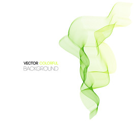 Fototapeta premium Abstract background with green smoke wave. 