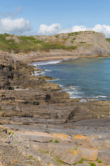 Rocky coast of wales Fall Bay The Gower peninsula UK near Rhossili 