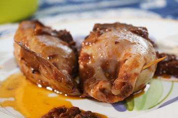 stuffed calamari with  tomato sauce