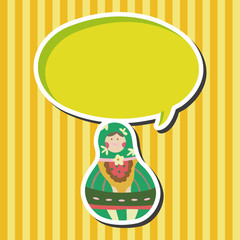 Matryoshka , Russian traditional wooden doll, vector pattern, el