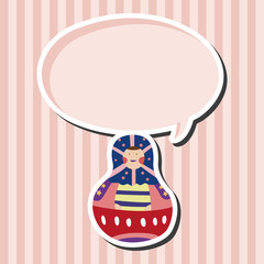 Matryoshka , Russian traditional wooden doll, vector pattern, el