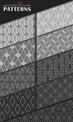 vector set of seamless geometric patterns