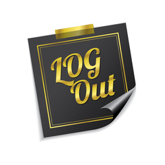 Log Out Golden Sticky Notes Vector Icon Design