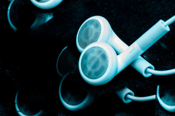 Headphones Isolated on Black Background