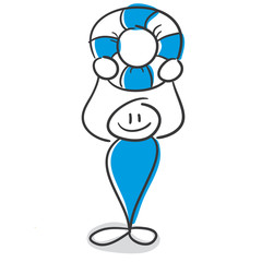 Stick Figure Series Blue