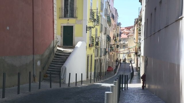 Street of old quarter of Mouraria, Lisbon