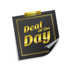 Deal Of The Day Golden Sticky Notes Vector Icon Design