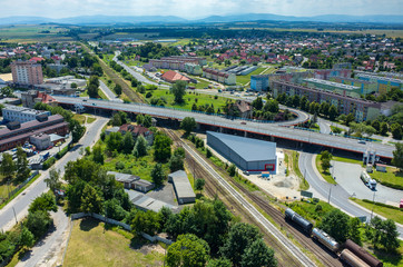 Fototapeta premium Aerial view on the city