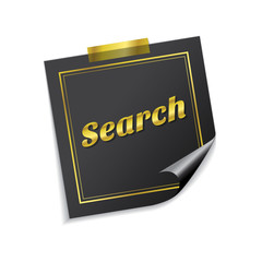 Search Golden Sticky Notes Vector Icon Design