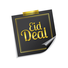 Eid Deal Golden Sticky Notes Vector Icon Design