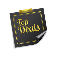 Top Deals Golden Sticky Notes Vector Icon Design