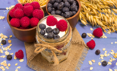 oat, oatmeal and fresh fruits