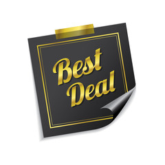 Best Deal Golden Sticky Notes Vector Icon Design