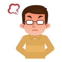 怒っている中高年男性