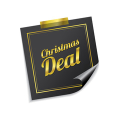 Christmas Deal Golden Sticky Notes Vector Icon Design
