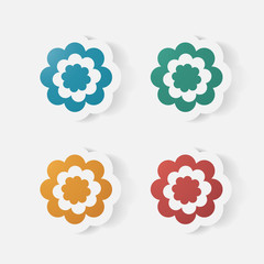 Paper clipped sticker Isolated illustration icon