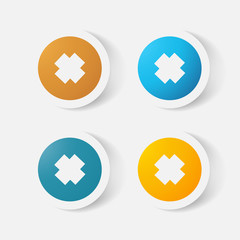 Paper clipped sticker Isolated illustration icon