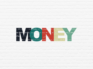 Finance concept: Money on wall background
