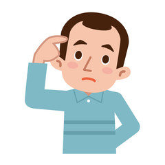 考える中高年男性