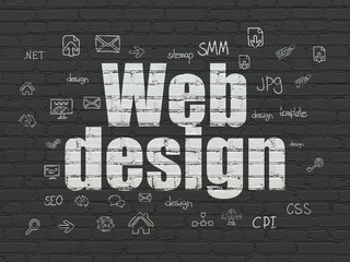 Web development concept: Web Design on wall background