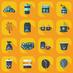 Flat modern design with shadow icon coffee