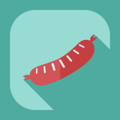 Flat modern design with shadow icons sausages
