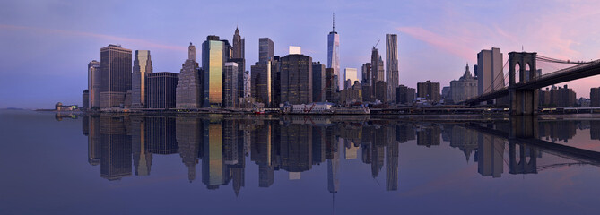 Morning at NYC Manhattan financial district