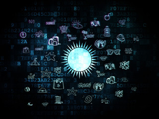 Tourism concept: Sun on Digital background