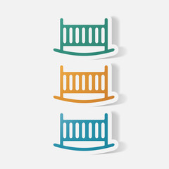 Paper clipped sticker: cot