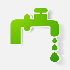 Paper clipped sticker: faucet