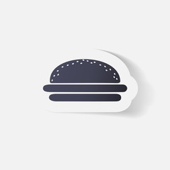 Paper clipped sticker: burger