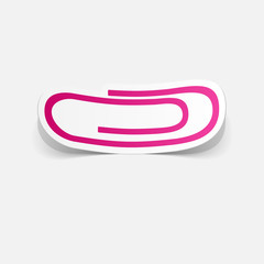 Paper clipped sticker: paper clip