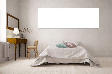 Leinwand als Panorama an Wand im Schlafzimmer