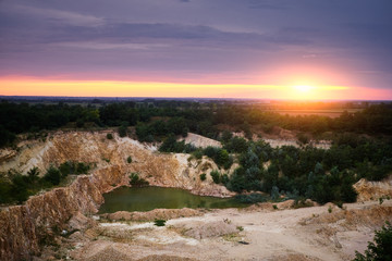 Lake in stone mine
