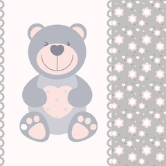 vector banner with teddy bear