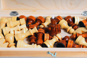 Chess pieces in a chess Board