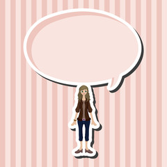 lady girl cartoon theme elements