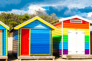 Bathing boxes at Brighton Beach, Australia