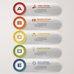 5 Steps chart template/graphic or website layout. Vector.