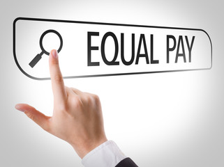 Equal Pay written in search bar on virtual screen