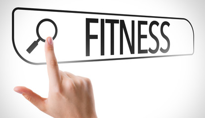 Fitness written in search bar on virtual screen
