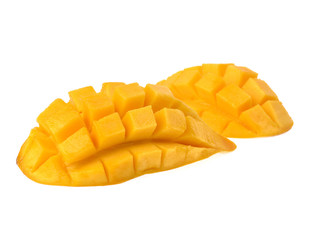 Yellow mango isolated on white background