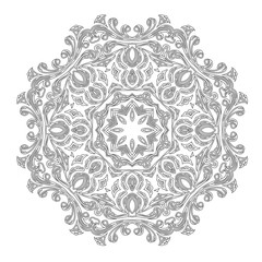 Simple round ornamet for coloring